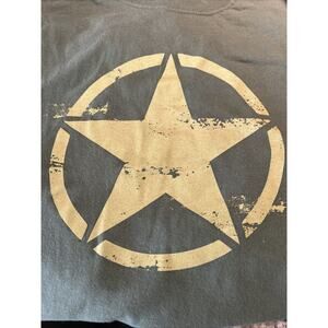 Army Star Military USA Flag T-shirt‎ XL Gildan Tag 100% Cotton Green